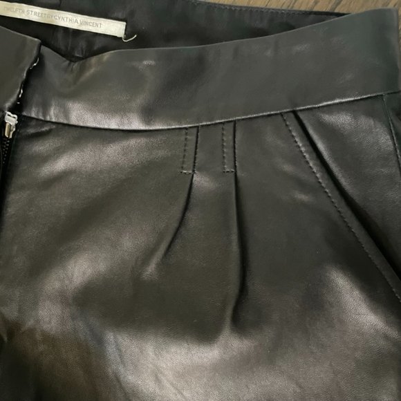 COPY - Twelfth Street by Cynthia Vincent lambskin black real leather shorts 8 s… - Picture 7 of 11
